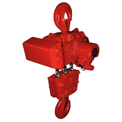 Heavy duty air chain hoist RED ROOSTER TMH with 45 tons capacity.