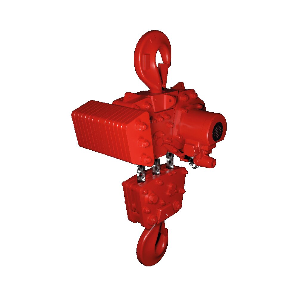 Heavy duty air chain hoist RED ROOSTER TMH with 45 tons capacity.