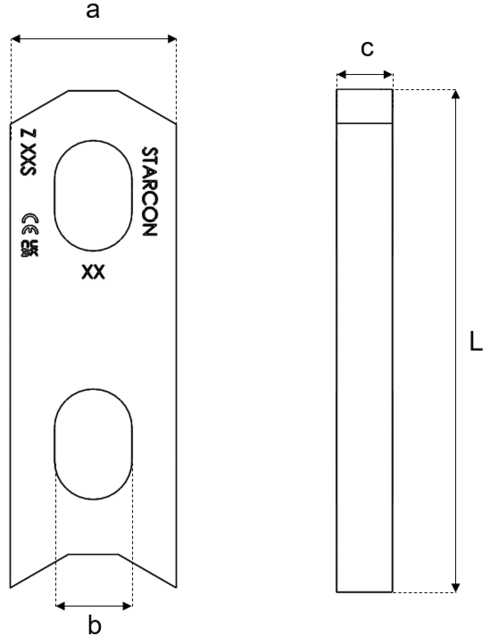 STA-Z  2-Hole Anchor drawing