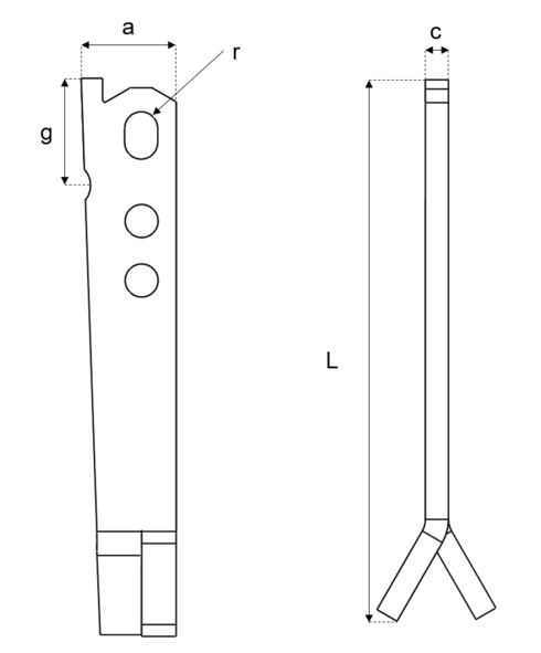 STA-SE Universal and Erection Anchor - one side drawing